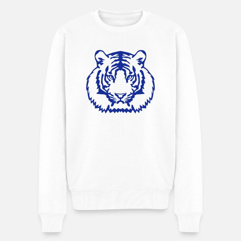 tiger tiger wildes Tier 18 - Männer Premium Bio Pullover - Weiß