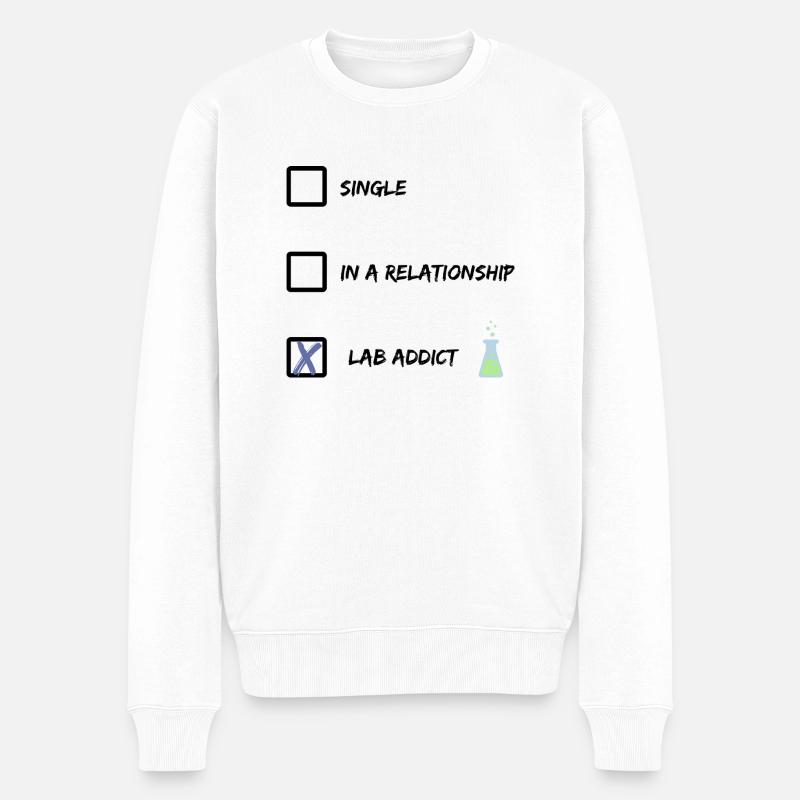 Laborsüchtiger - Männer Premium Bio Pullover - Weiß