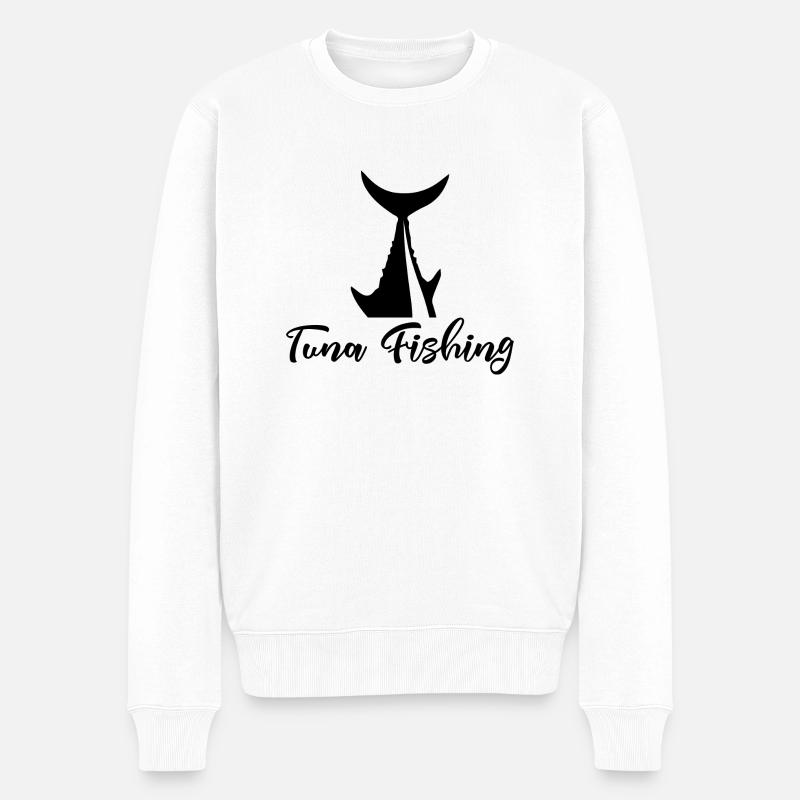 Pêche - Pêche - Thon - Cadeau - Pull Premium bio Homme - blanc