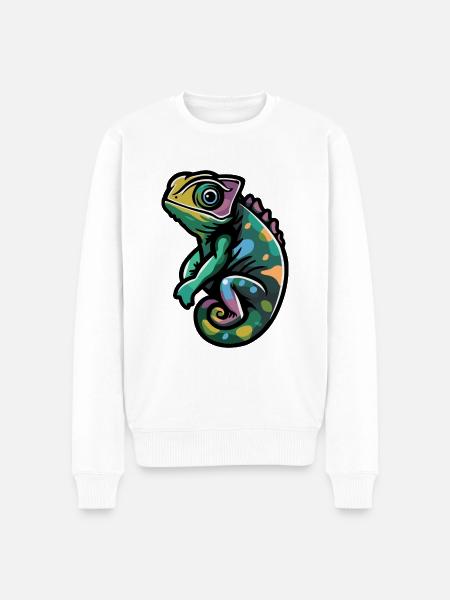 Chameleon Comic - Männer Premium Bio Pullover - Weiß