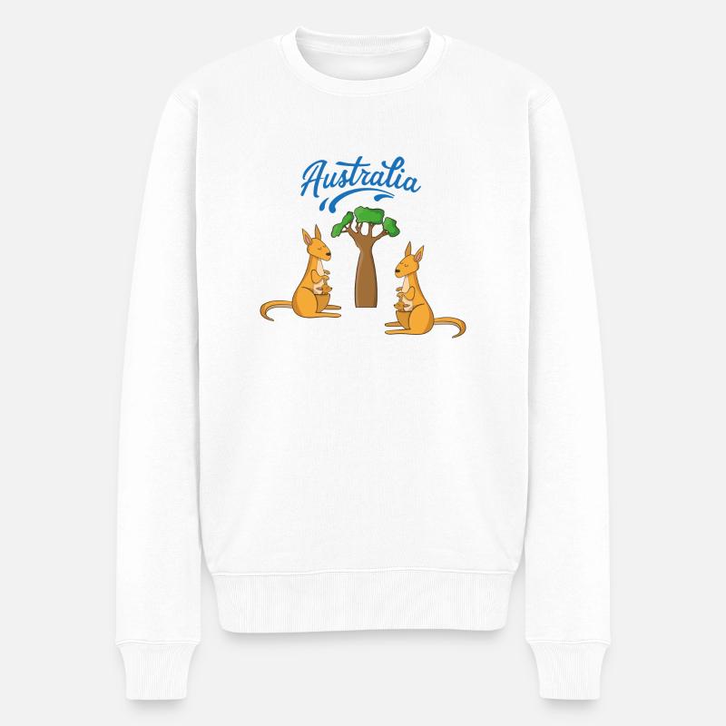 Australien - Männer Premium Bio Pullover - Weiß