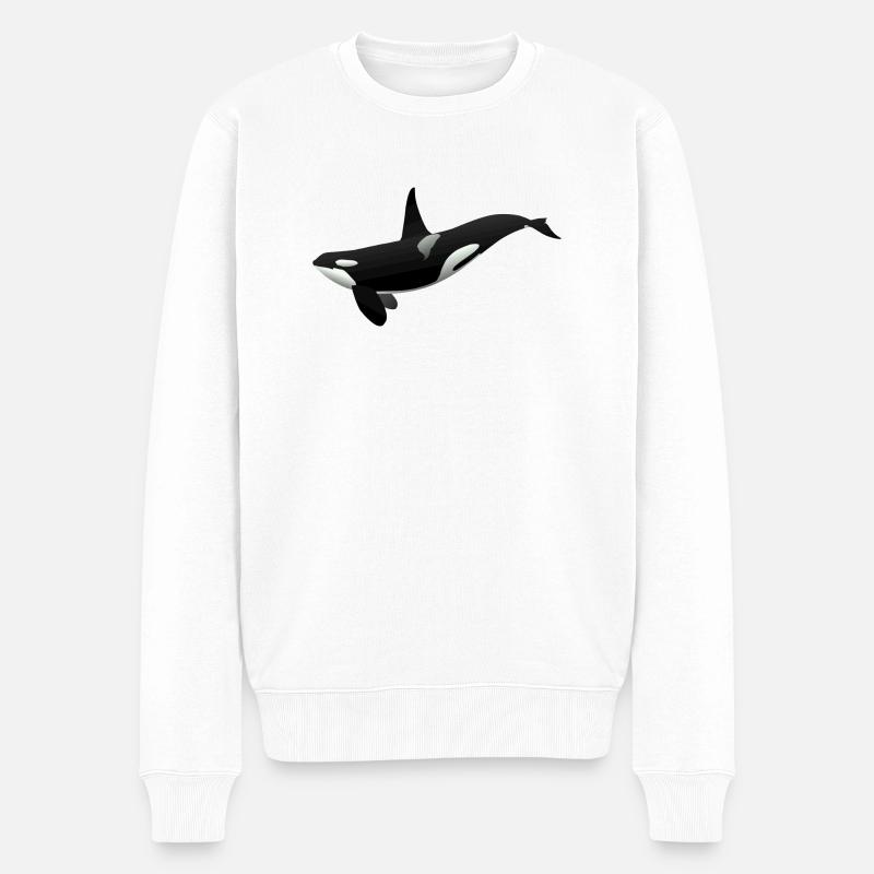Orca - Männer Premium Bio Pullover - Weiß