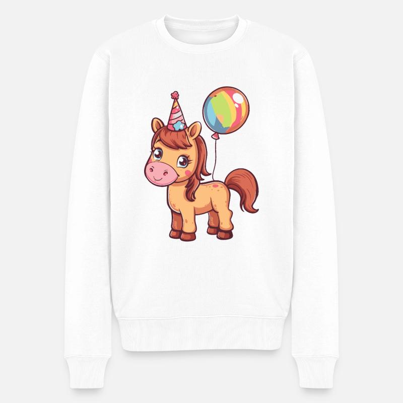 Cheval Anniversaire Bébé - Pull Premium bio Homme - blanc
