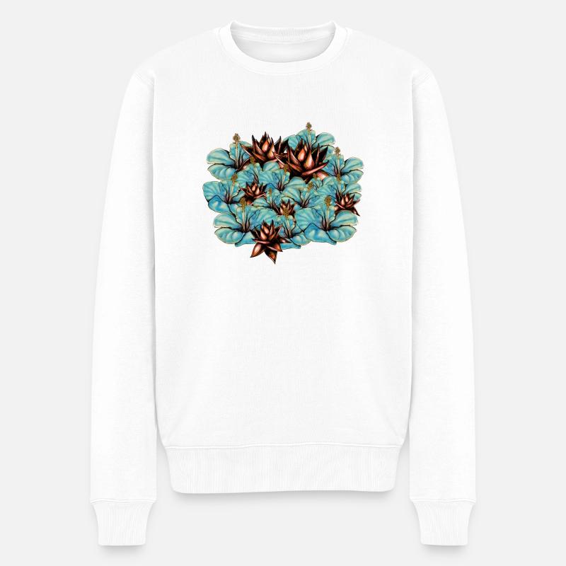 Fleurs - Pull Premium bio Homme - blanc