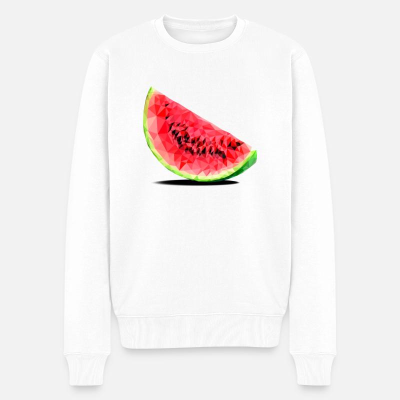 Wassermelone - Männer Premium Bio Pullover - Weiß