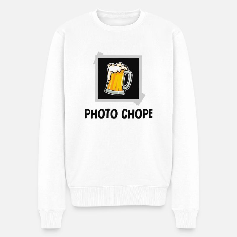 photo chope - Pull Premium bio Homme - blanc
