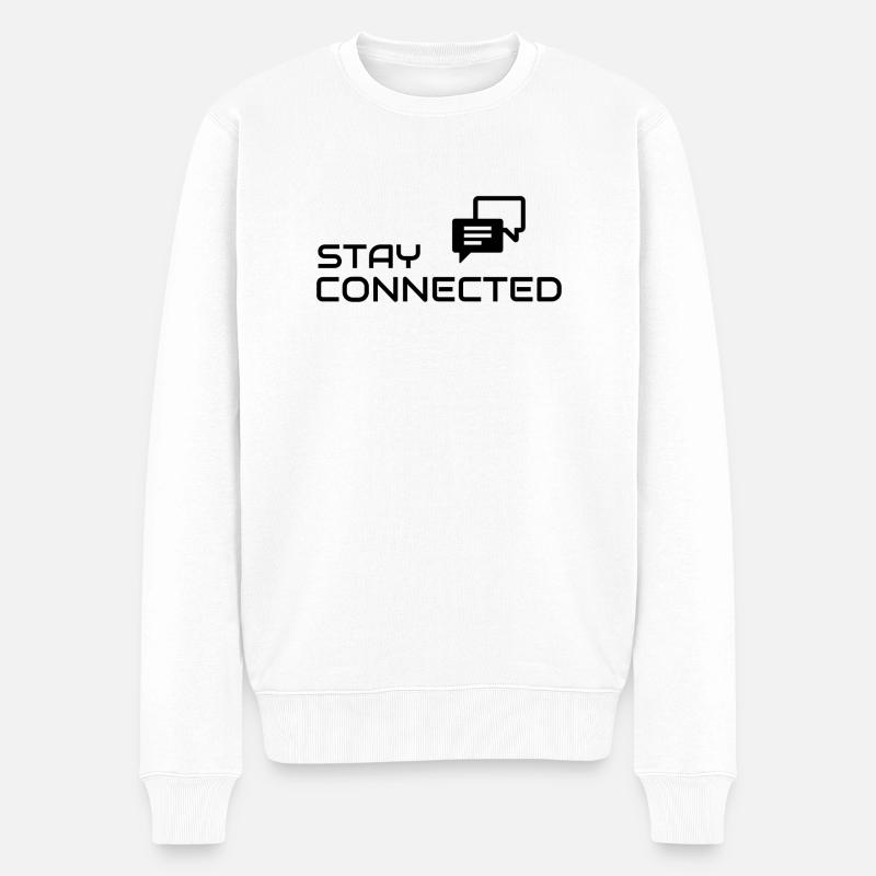 Stay connected - Pull Premium bio Homme - blanc