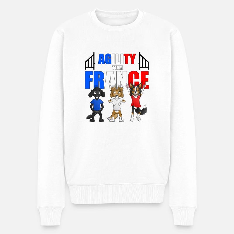 Agility Frankreich - Männer Premium Bio Pullover - Weiß