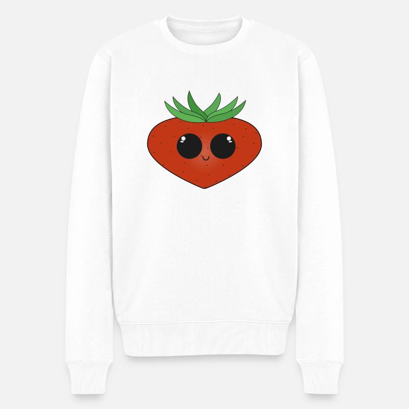 fraise - Pull Premium bio Homme - blanc