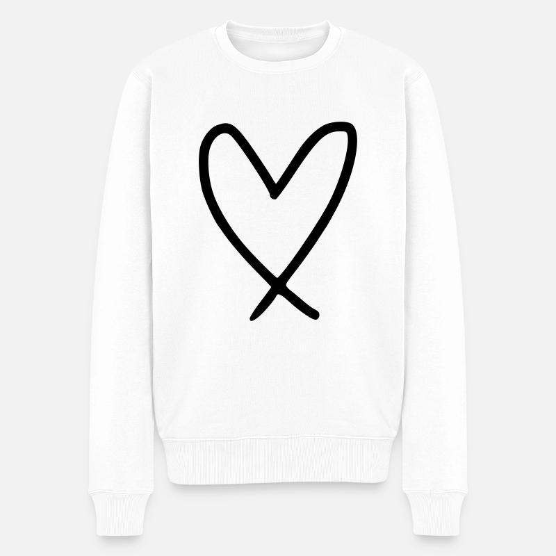 Émoji de coeur esquisse - Pull Premium bio Homme - blanc