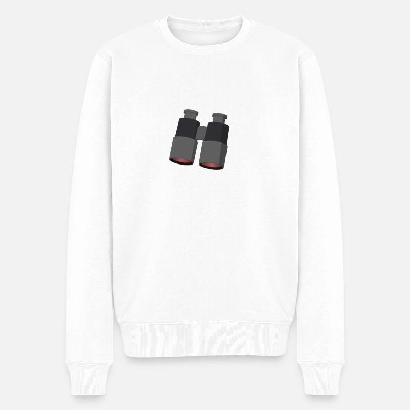 Fernglas - Männer Premium Bio Pullover - Weiß