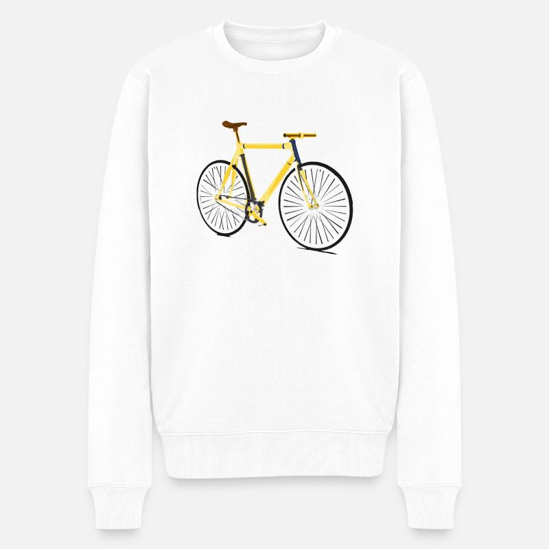 Rennrad Straße 1 - Männer Premium Bio Pullover - Weiß