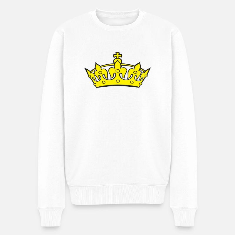 Krone - Männer Premium Bio Pullover - Weiß
