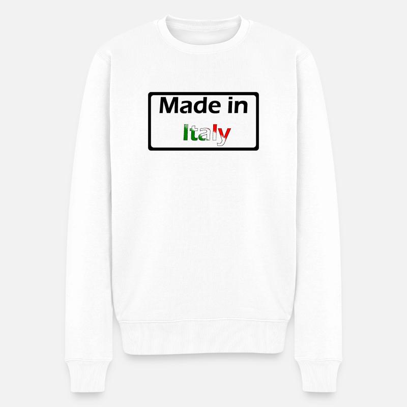 Made in Italy - Männer Premium Bio Pullover - Weiß