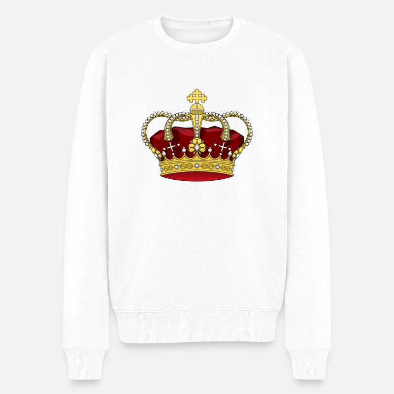 couronne - Pull Premium bio Homme - blanc