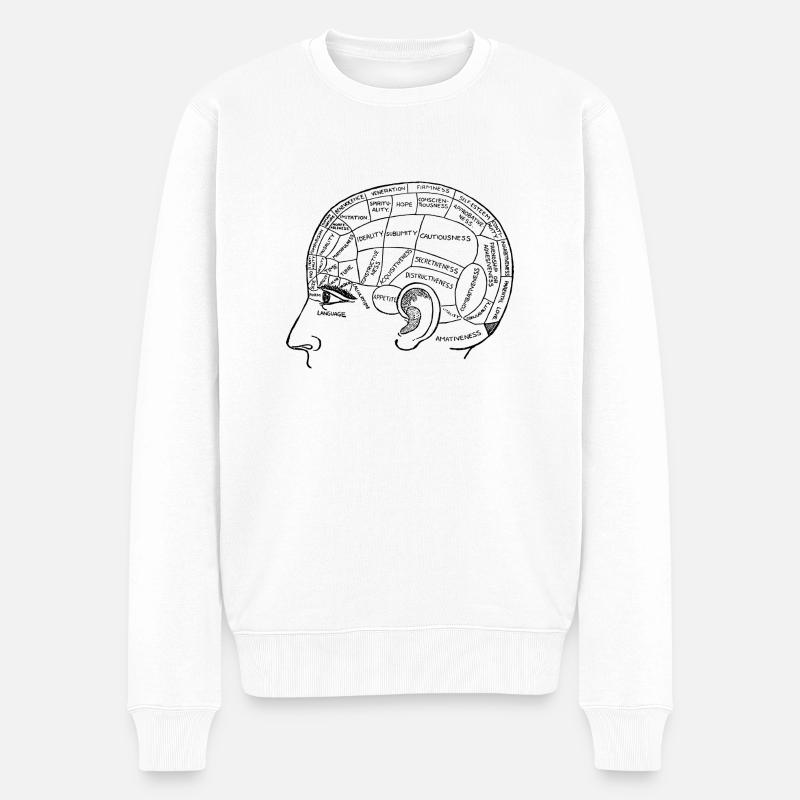 Das menschliche Gehirn - Männer Premium Bio Pullover - Weiß