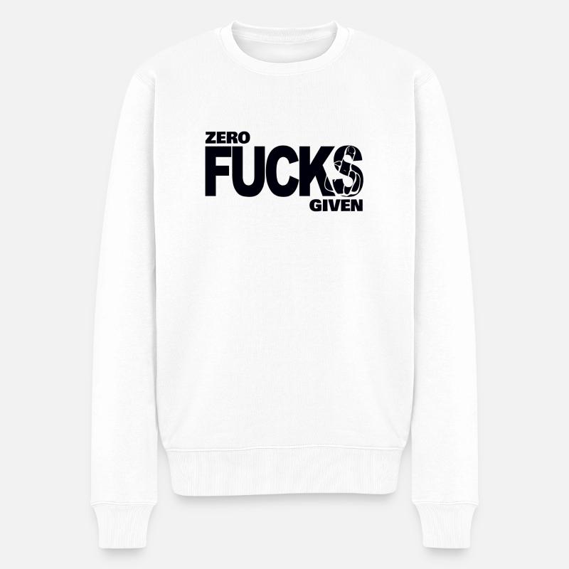 Zero fucks given - Männer Premium Bio Pullover - Weiß