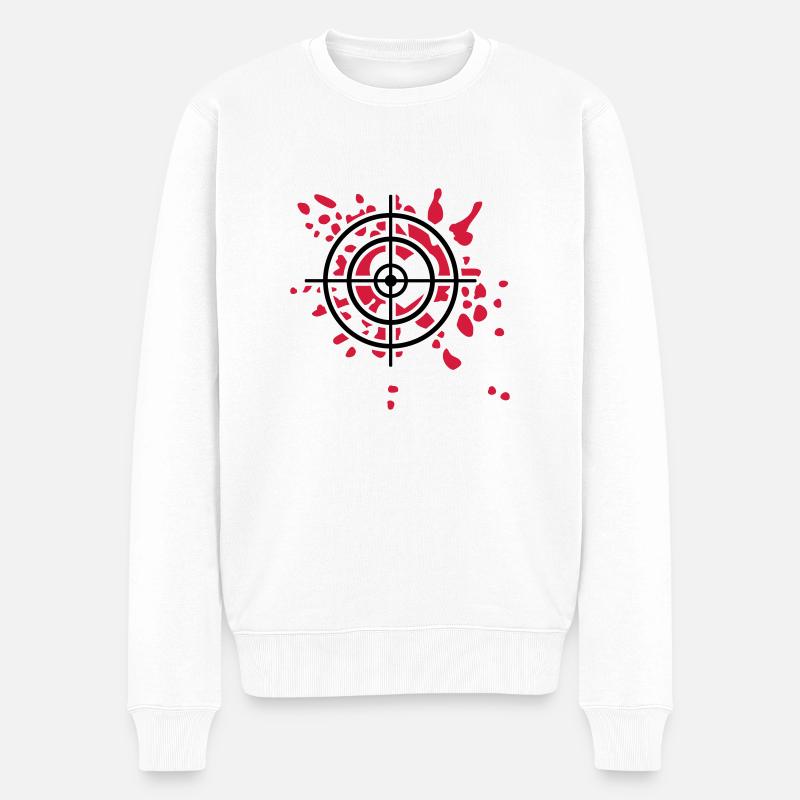 Fadenkreuz Treffer - Männer Premium Bio Pullover - Weiß