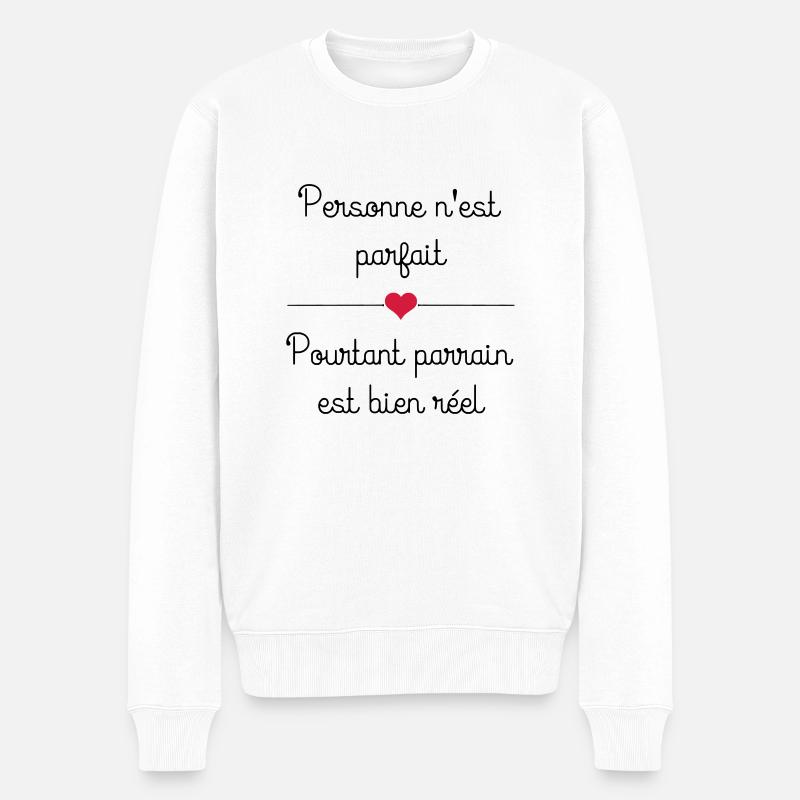 parrain - Pull Premium bio Homme - blanc