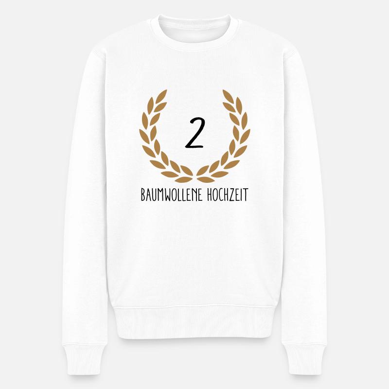 Hochzeitstag 2 - Männer Premium Bio Pullover - Weiß