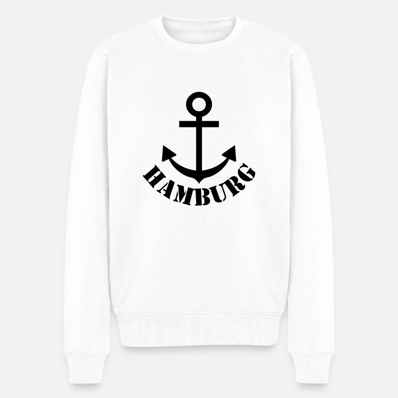 hamburg - Männer Premium Bio Pullover - Weiß