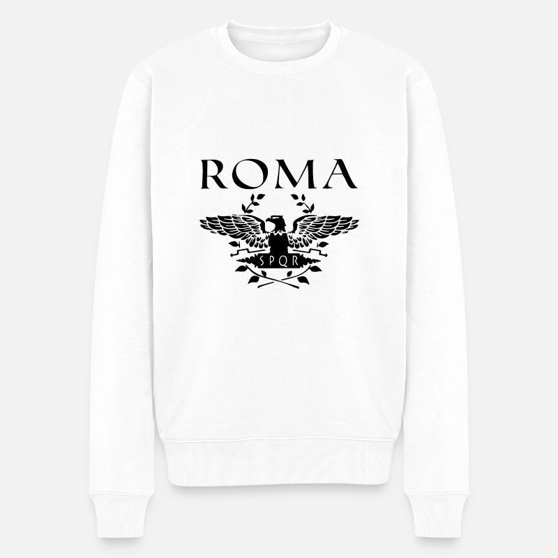 roma - Männer Premium Bio Pullover - Weiß