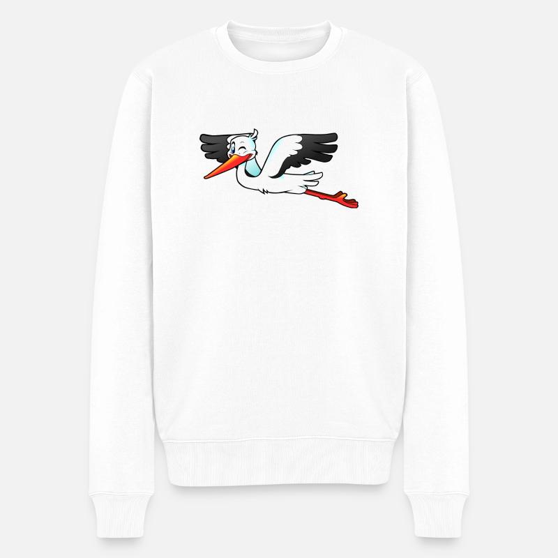 cigogne - Pull Premium bio Homme - blanc