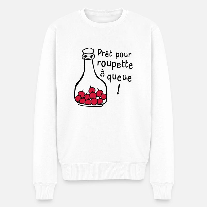 roupette queue alcool humour - Pull Premium bio Homme - blanc