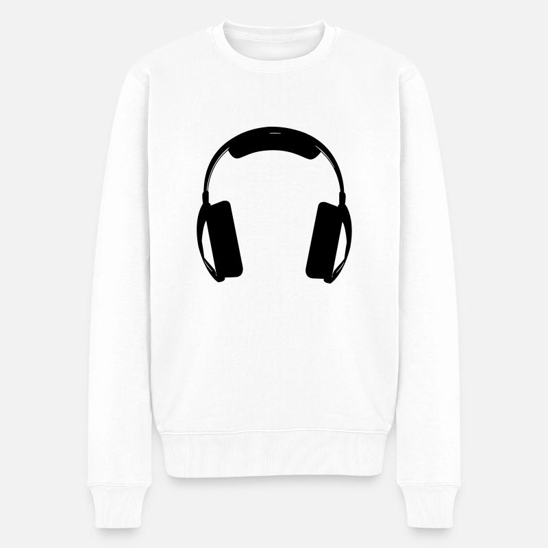 headphones - Männer Premium Bio Pullover - Weiß