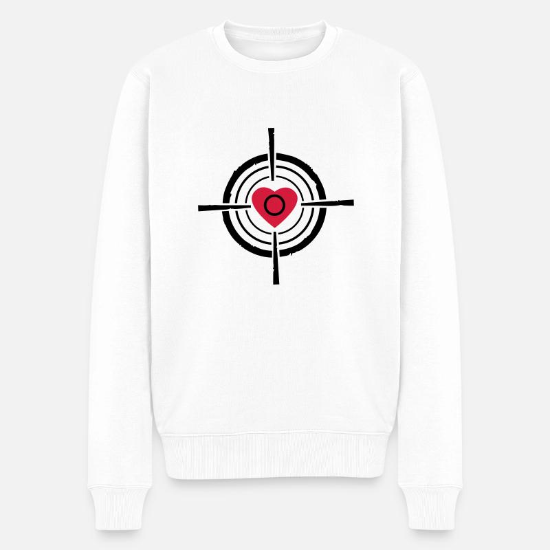 Love target - Männer Premium Bio Pullover - Weiß