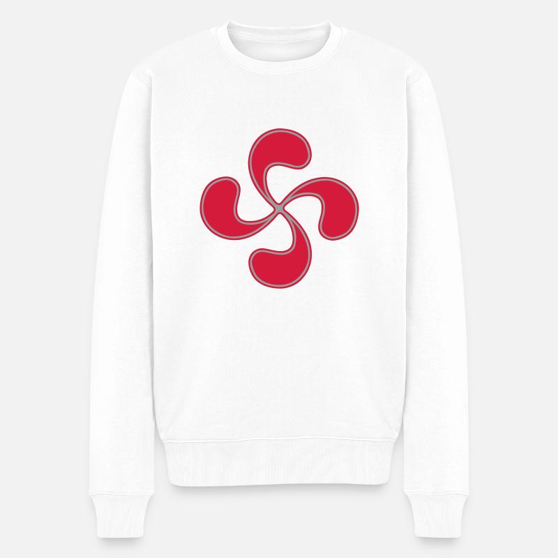 croix basque 3 - Pull Premium bio Homme - blanc