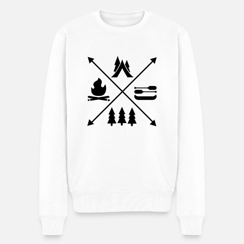 Camping - Männer Premium Bio Pullover - Weiß