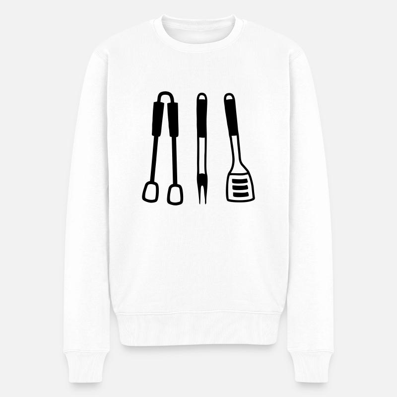 Outils Grill - Pull Premium bio Homme - blanc