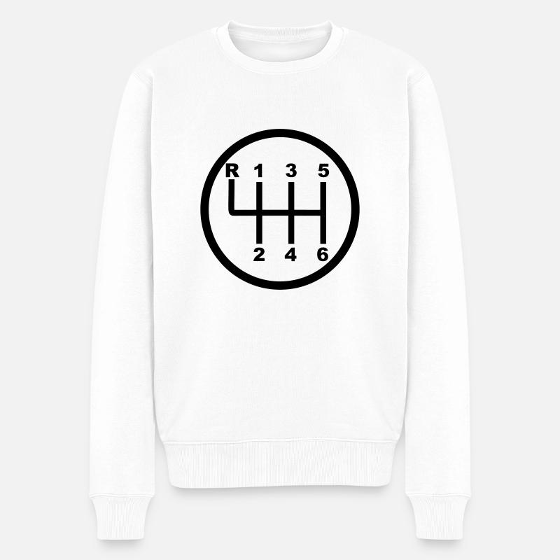Gang Schaltung - Männer Premium Bio Pullover - Weiß