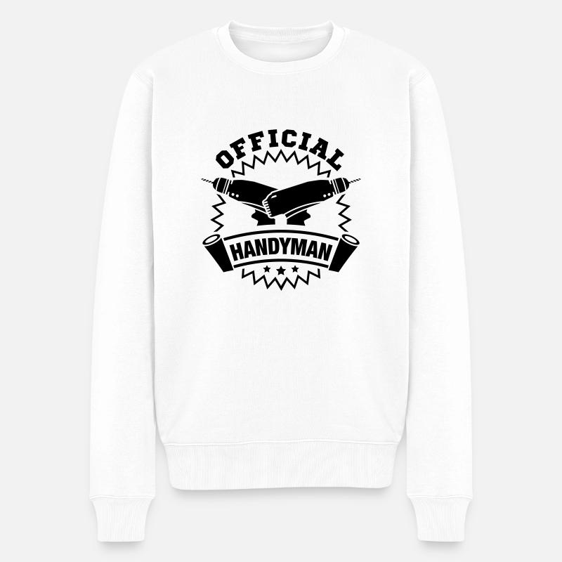 official_handyman_pe1 - Männer Premium Bio Pullover - Weiß