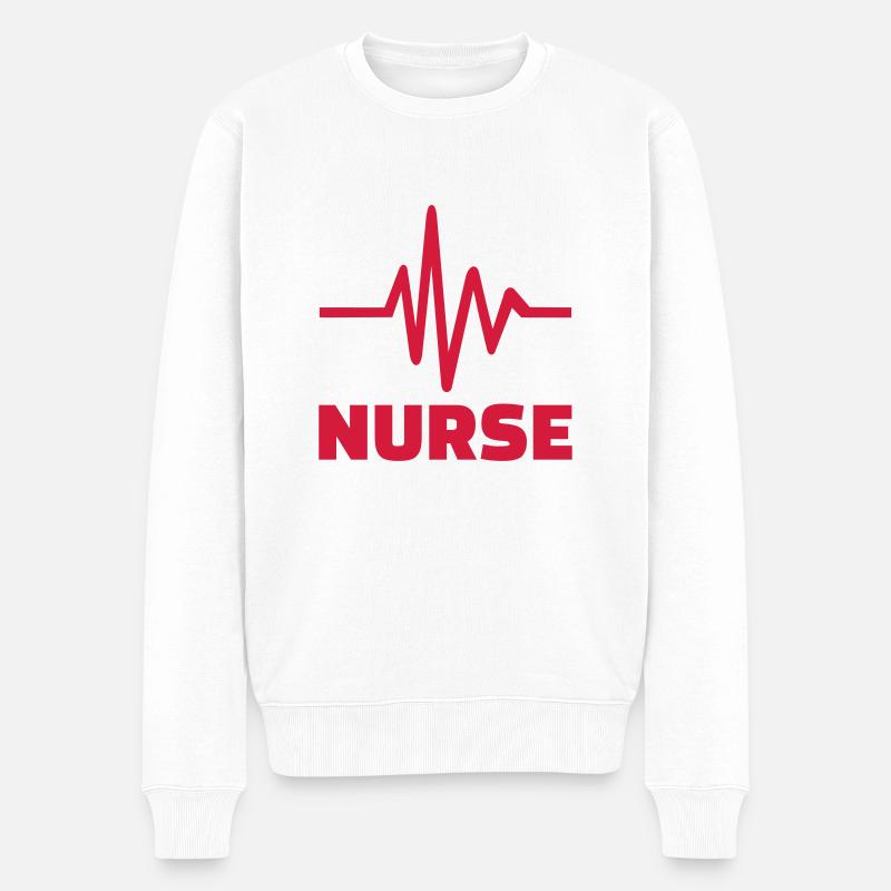 Krankenschwester - Männer Premium Bio Pullover - Weiß