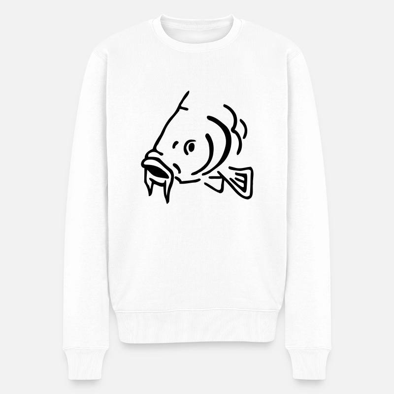 Fisch - Männer Premium Bio Pullover - Weiß