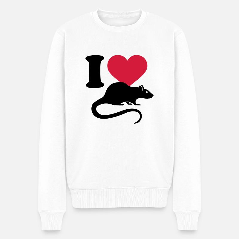 Ratte - Männer Premium Bio Pullover - Weiß