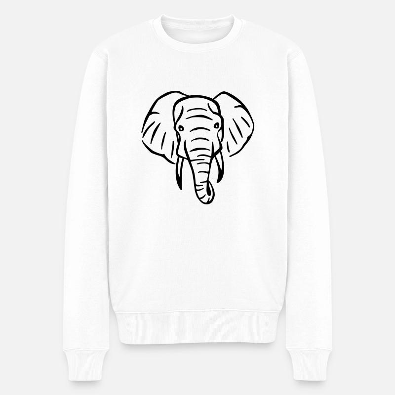 Elefant - Männer Premium Bio Pullover - Weiß