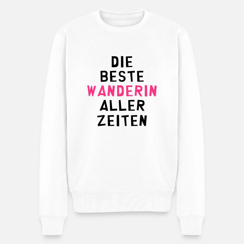 Wanderer / Wanderin / Wandern / Treck / Steigen - Männer Premium Bio Pullover - Weiß