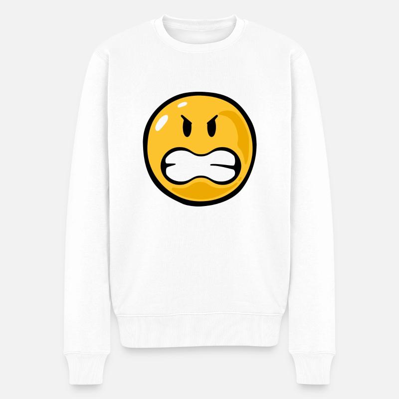 Smiley angry - Pull Premium bio Homme - blanc