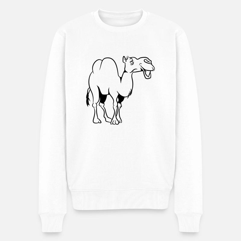 Kamel doof lieb - Männer Premium Bio Pullover - Weiß