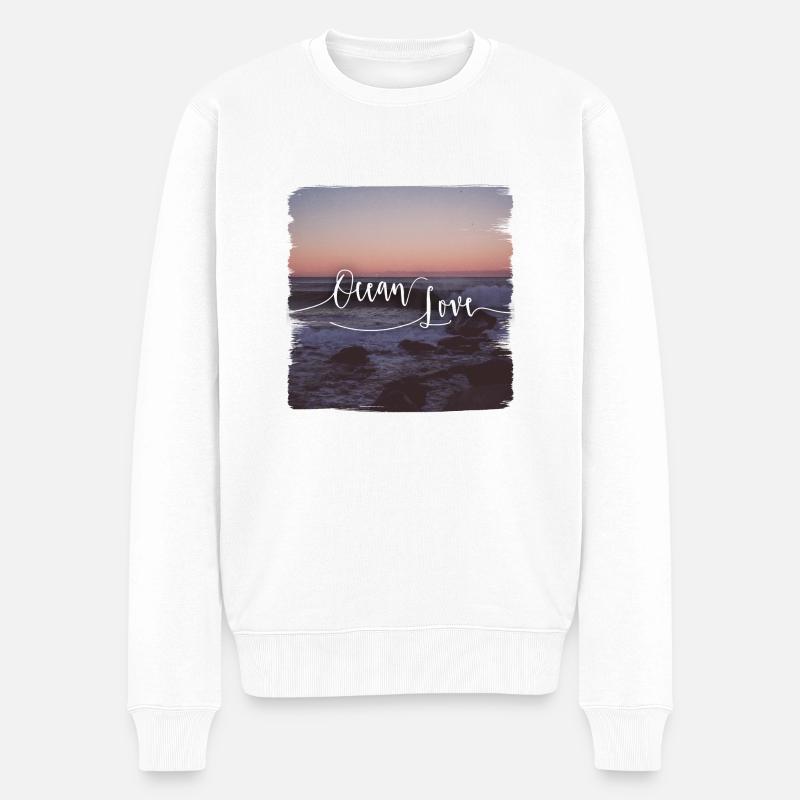 Ocean Love - Männer Premium Bio Pullover - Weiß