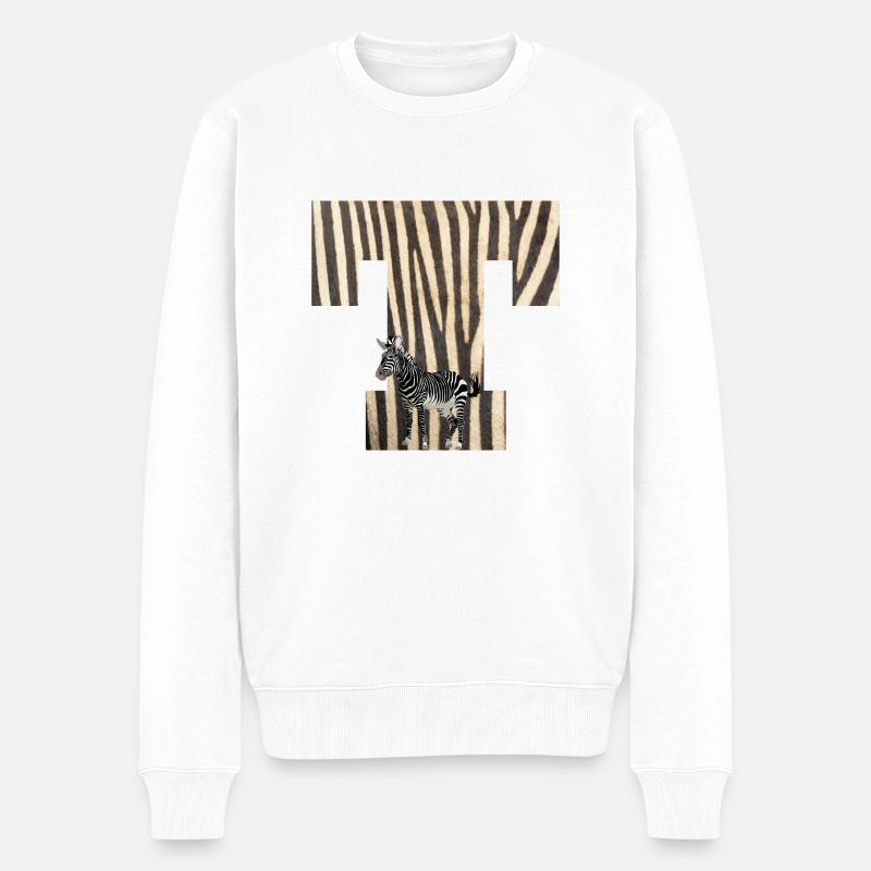 zebra t - Männer Premium Bio Pullover - Weiß