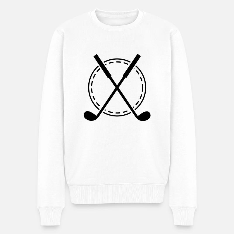 Golf Emblem - Männer Premium Bio Pullover - Weiß