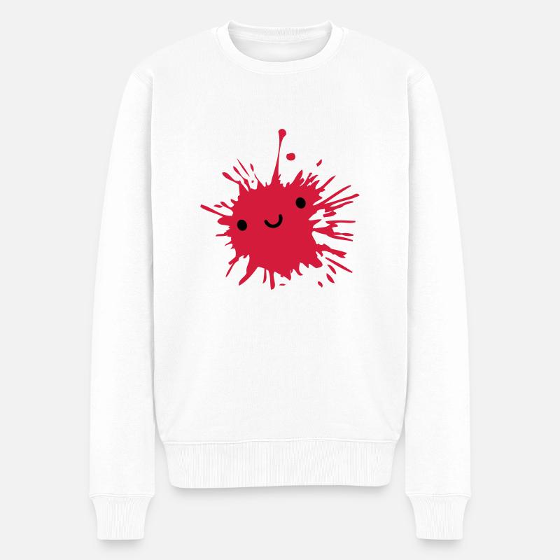 Suesser niedlicher Klecks - Männer Premium Bio Pullover - Weiß
