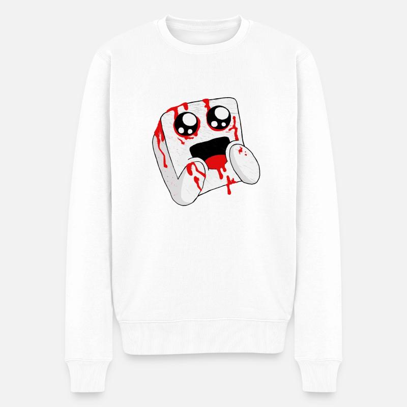 Blutiger Marshmallow - Männer Premium Bio Pullover - Weiß