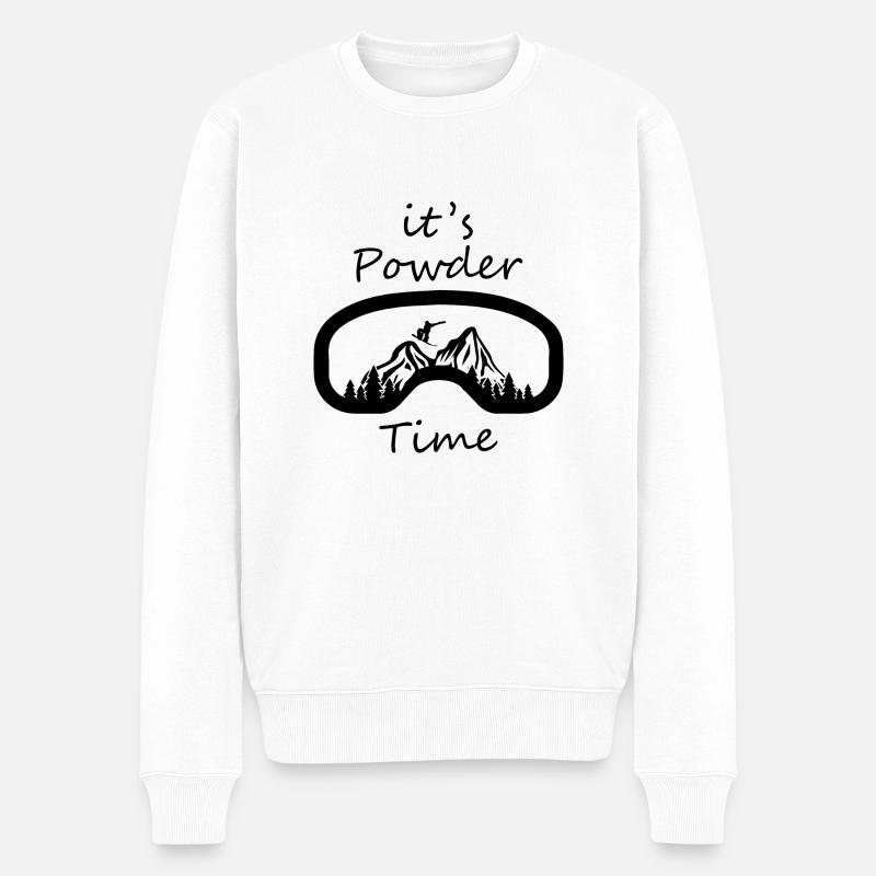 Snowboard Snowboarder - Männer Premium Bio Pullover - Weiß