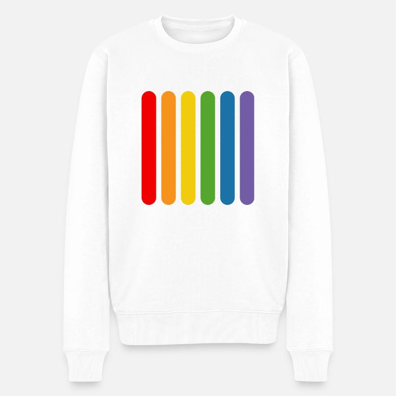 Staebchen arc-en-ciel - Pull Premium bio Homme - blanc