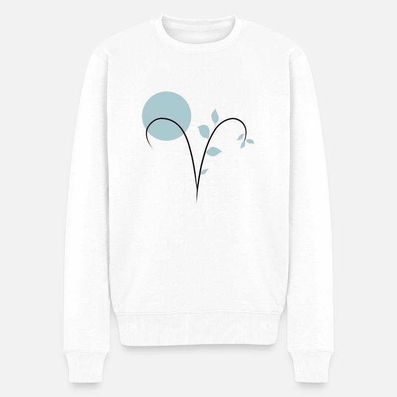 Astrologisches Zeichen widder Widder - Männer Premium Bio Pullover - Weiß